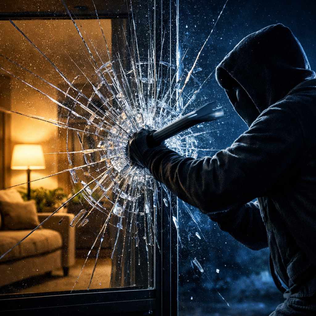 folie antywłamaniowe ochrona szyby przed rozbiciem podczas próby włamania